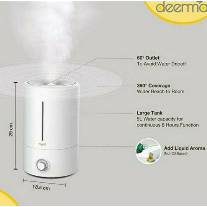 Deerma F628 Air Humidifier Ultrasonic large Capacity 5 Liter Garansi Resmi Deerma Indonesia