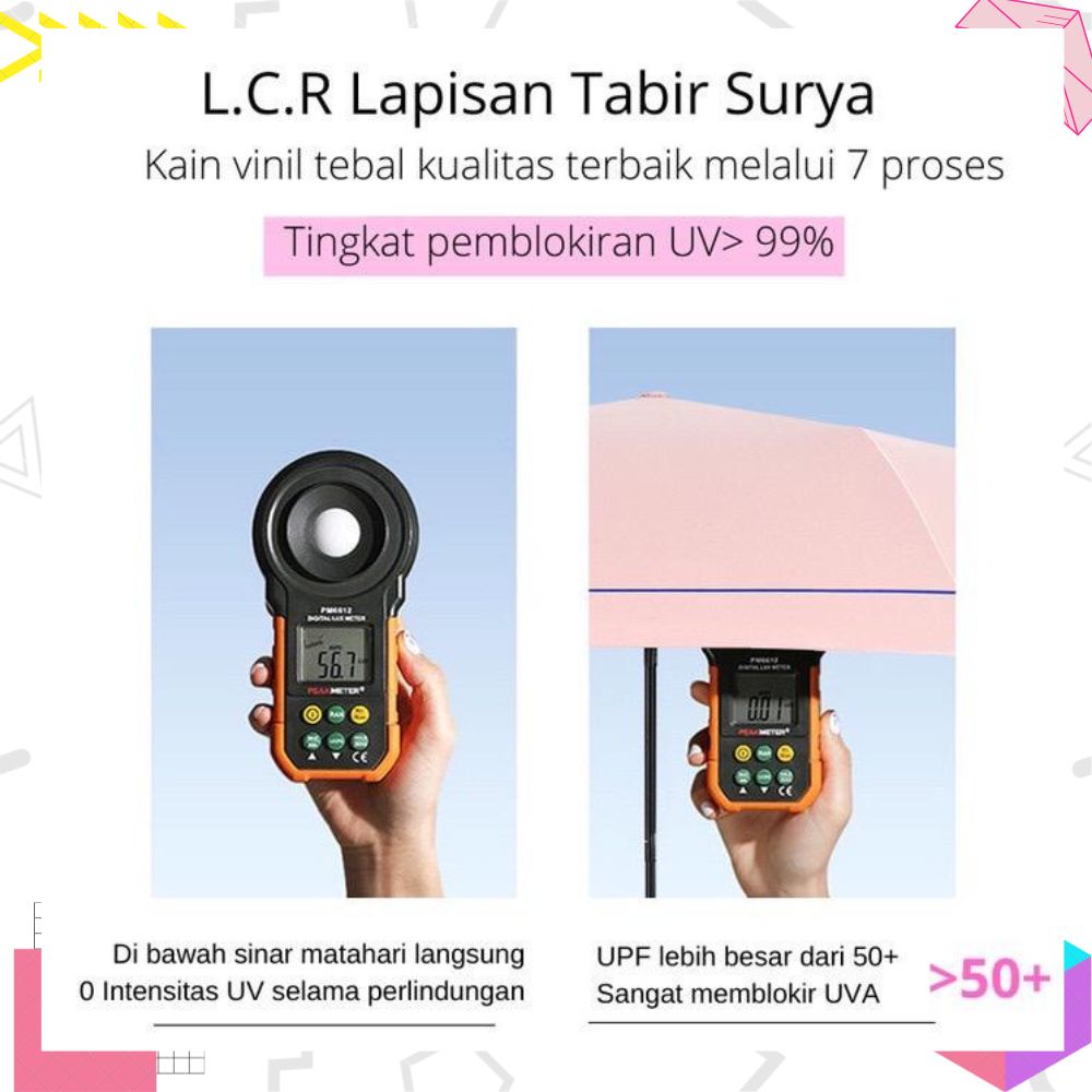 LEXJAKARTA  Payung Lipat Otomatis Anti Sinar UV Premium Folding Travel Umbrella Bagus Bahan Tebal / Payung Otomatis Buka Tutup Anti UV Matahari Panas Hujan Protection