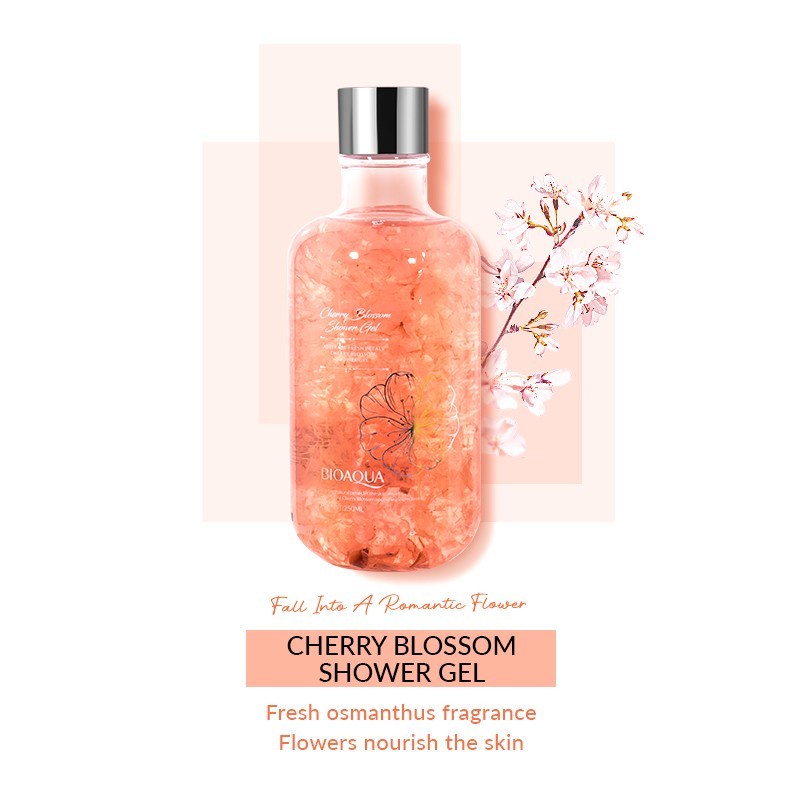 BIOAQUA Shower Gel Abstract Fresh Petals 250ml || CHERRY BLOSSOM / Body Wash BPOM