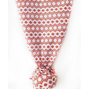 Kain katun adem motif jala batik merah bata, putih