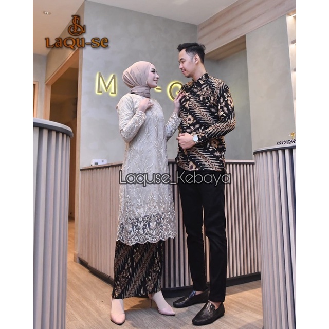 Setelan Kebaya Tunik Batik Couple Modern Terbaru Outfit Pasangan Kondangan Wisuda By Laquse_kebaya2