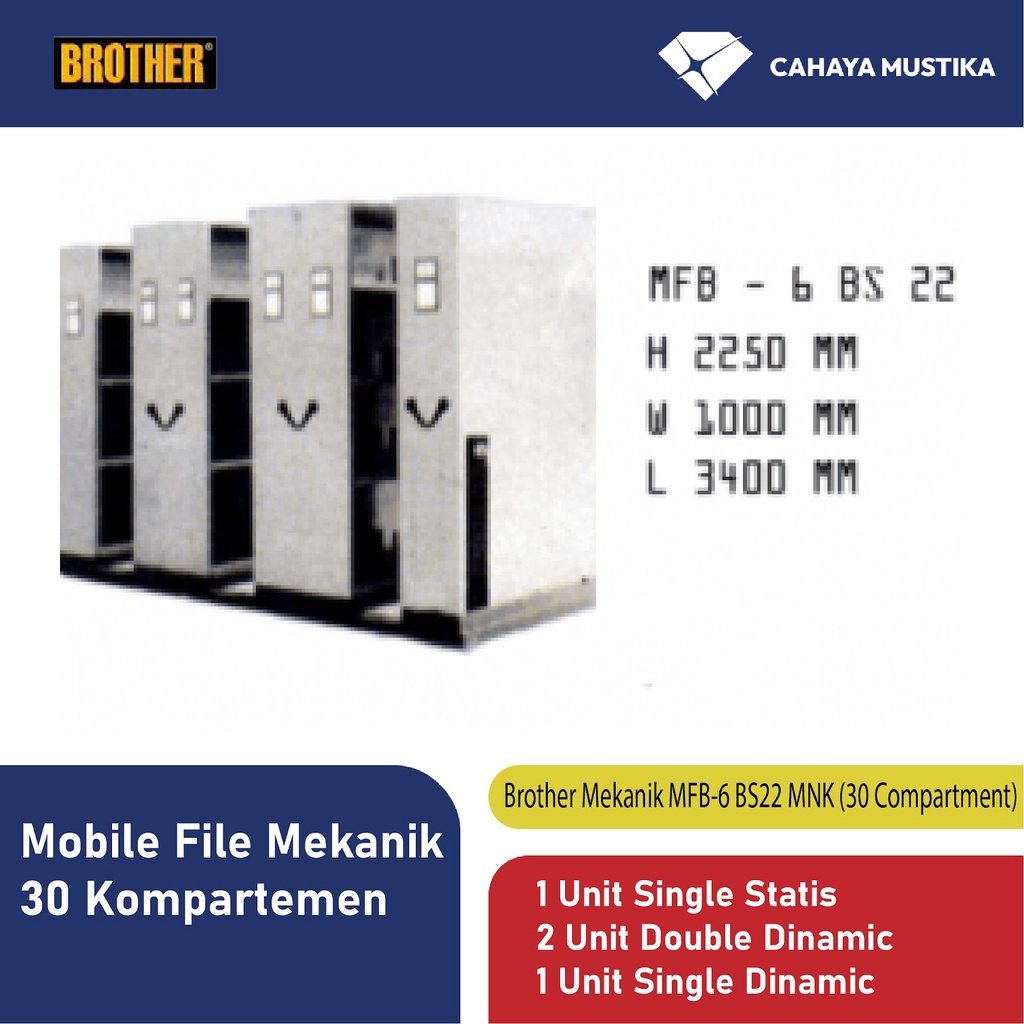 Jual Mobile File Brother Mekanik MFB-6 BS22 MNK (30 CPTS) di Malang