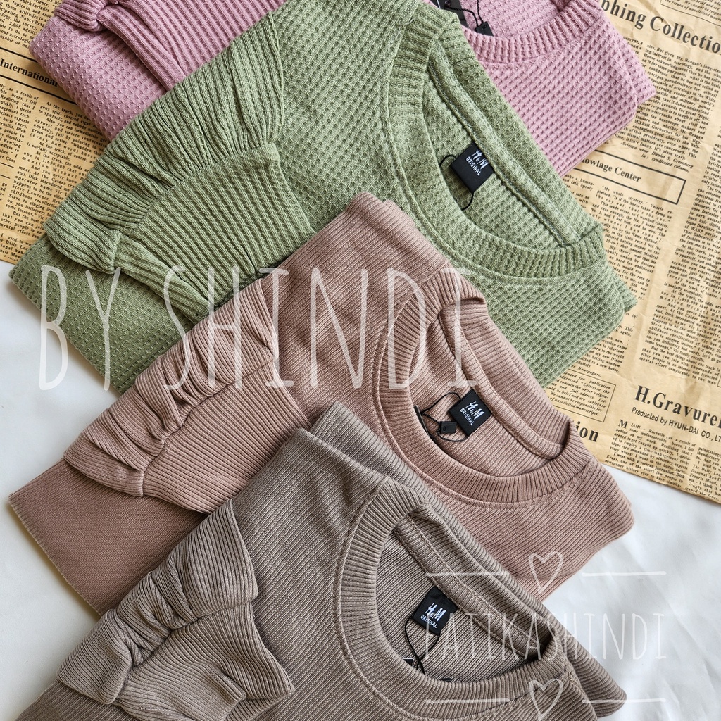 KAOS RIB PREMIUM TANGAN BALON / PUFFY BASIC TEE / RIB TURTLENECK PREMIUM