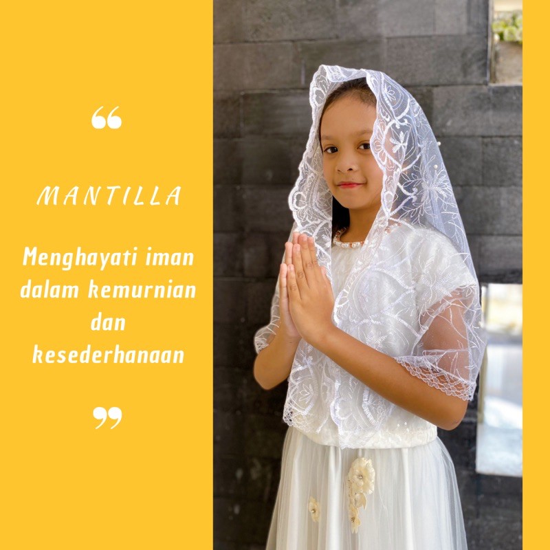 Mantila Mantilla Kerudung Misa Katolik Anak Catholic Mass Veil Infinity Veil
