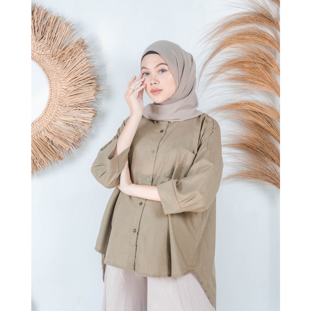 KEMEJA POLOS RAISA KATUN PREMIUM SHIRT BTS B089-3