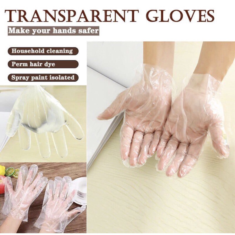 [BISA SATUAN] Sarung Tangan Plastik Gloves Isi 100 Pcs - Sarung Tangan Sekali Pakai Disposable Glove