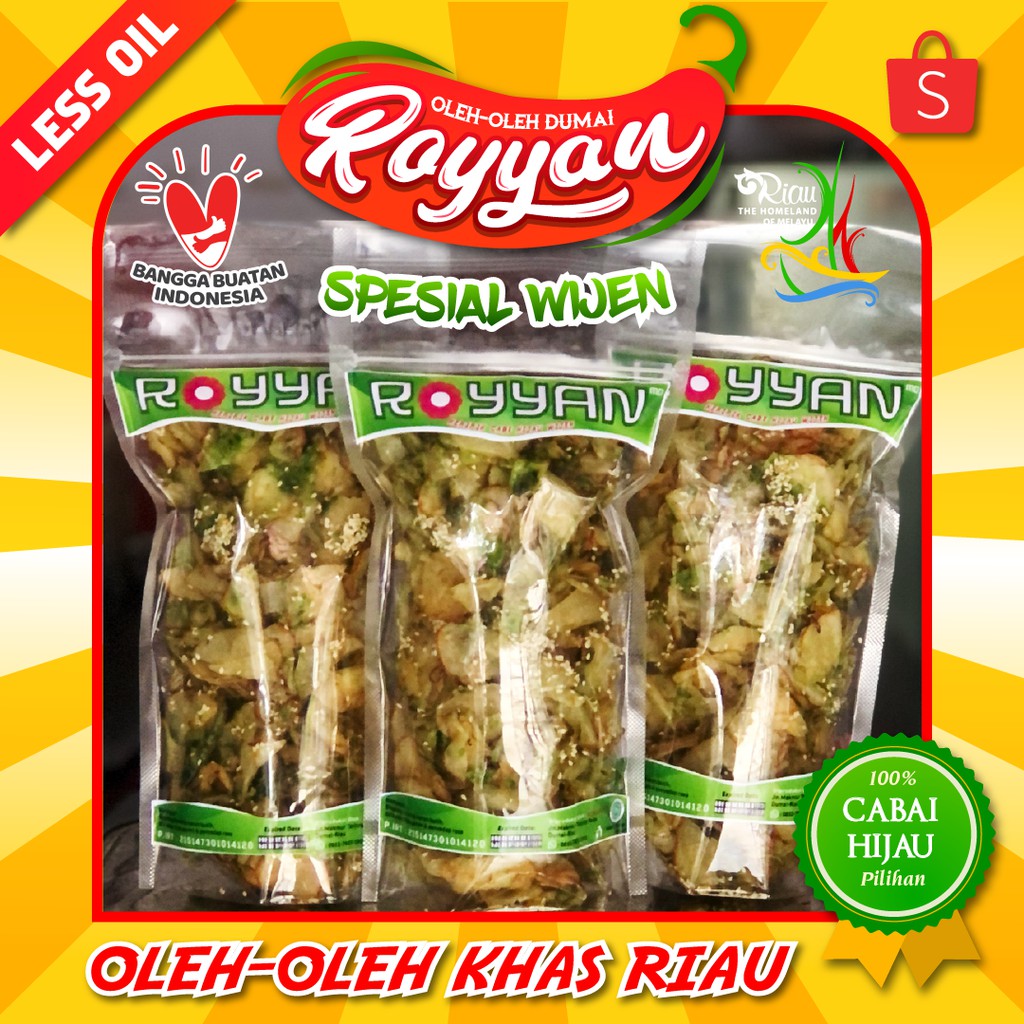 

Keripik Cabe Hijau Spesial Wijen ROYYAN - Kripik Singkong - Kripik Sambal - Kripik Pedas