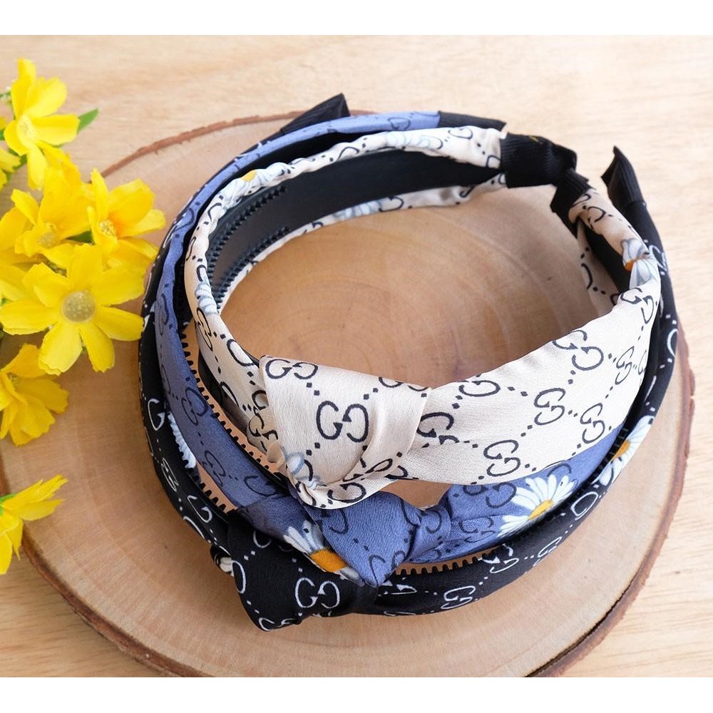 Senada Victory Bando Silang Motif Daisy Aksesoris Rambut Wanita SVBandana030