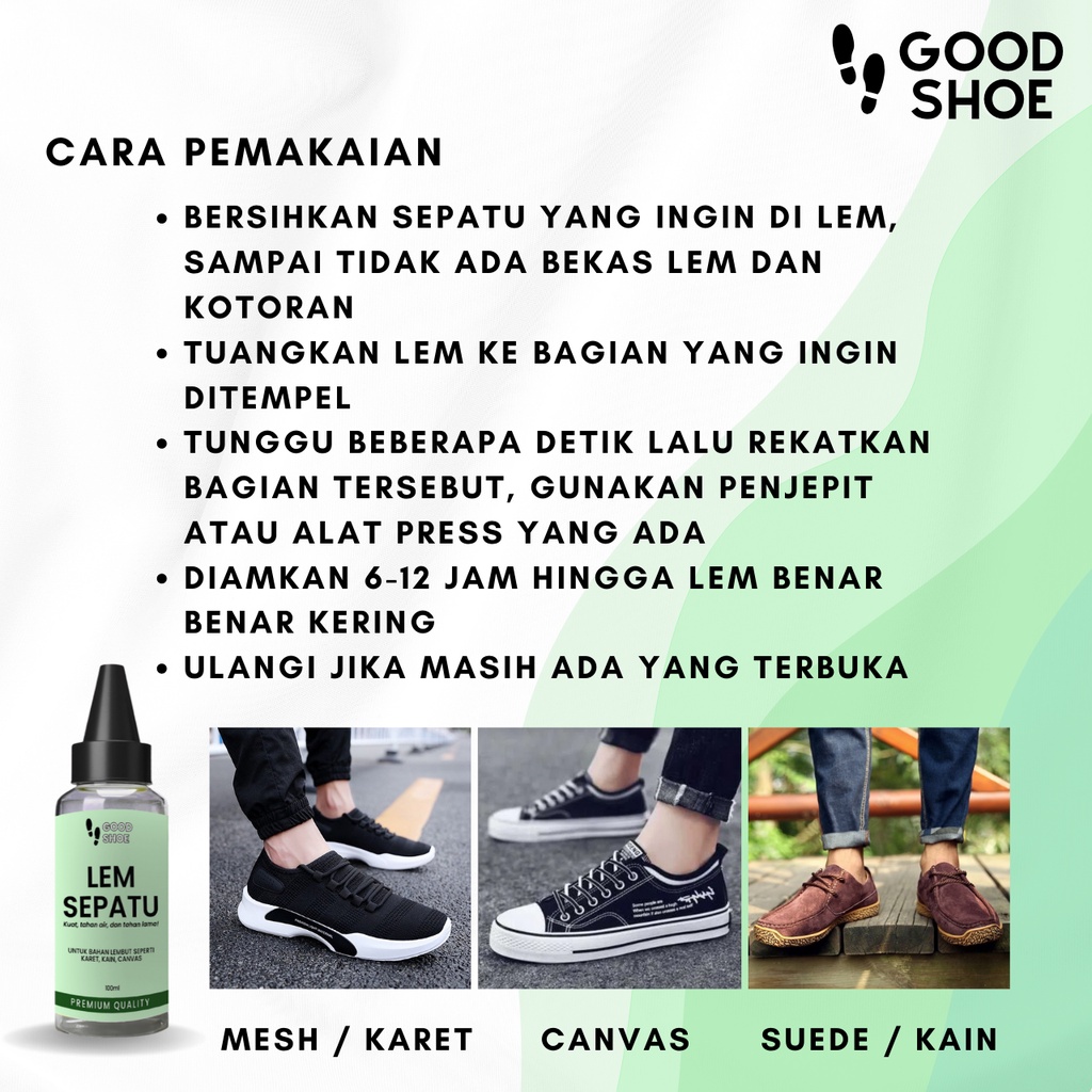 Pengerat Erat Karet Kulit Mesh Canvas Kanvas Suede Rubber Kain Rajut Sandal Lem Sepatu Super Kuat Hijau Good Shoe Shoes Glue Rekat Serbaguna Multifungsi Sol Sneaker Sneakers Perekat Tahan Air