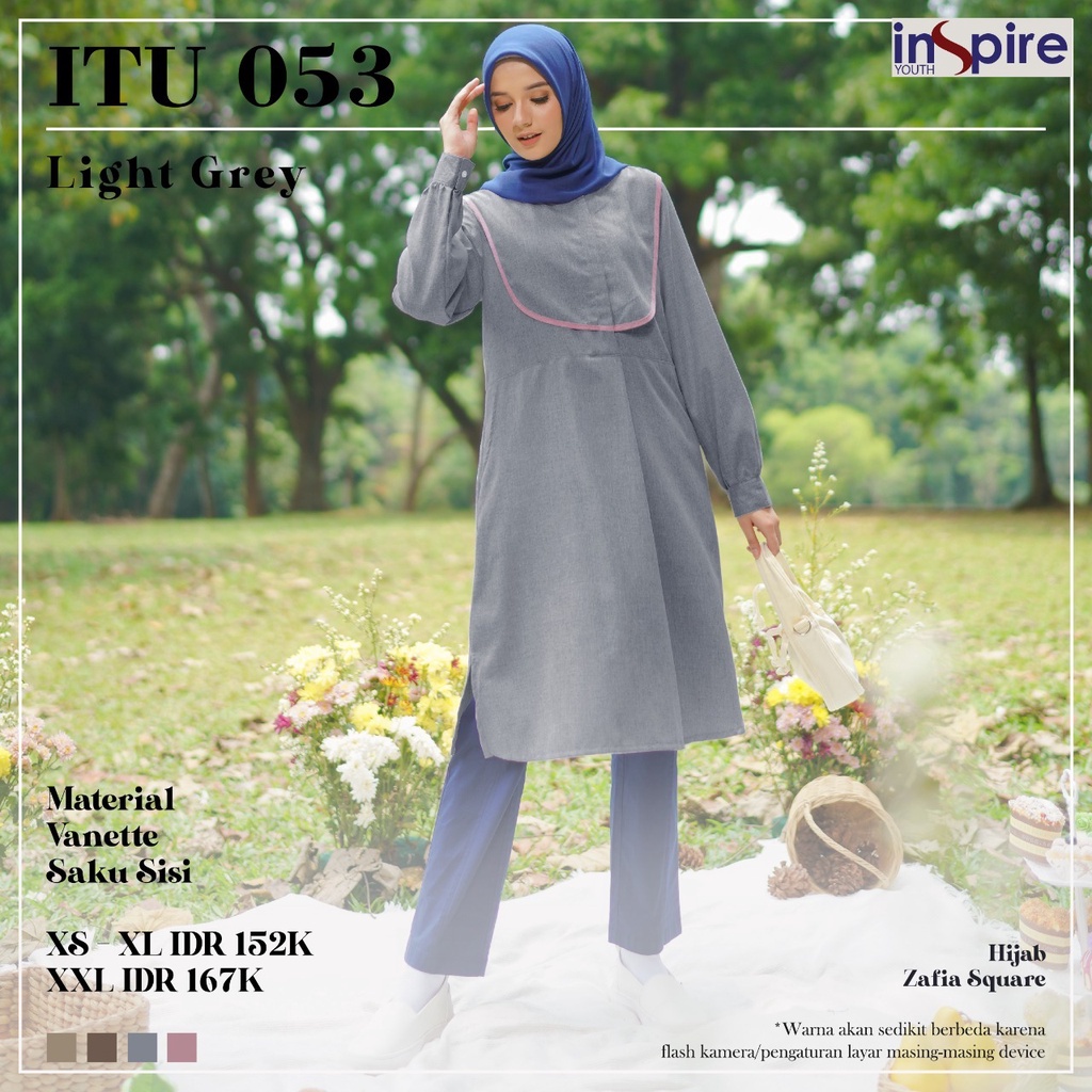 Inspire ITU 53 Atasan Tunik Wanita Panjang Casual Outfit Daily OOTD