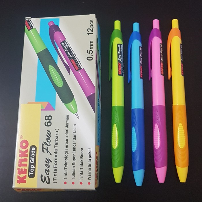 

Unik Pulpen Kenko Easy Flow 68 0.5Mm Hitam (Per Lusin) Bergaransi