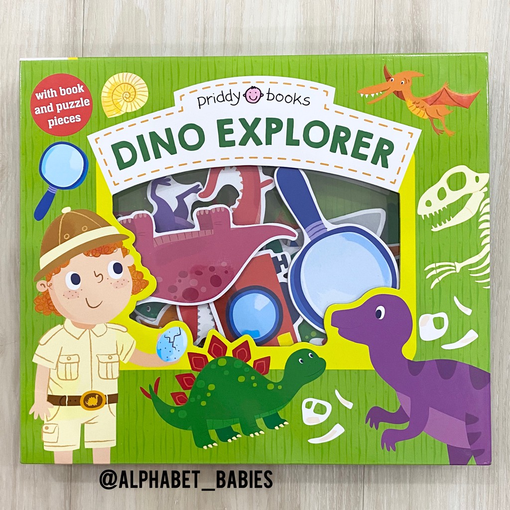 Priddy Books - Dino Explorer Playset (with Book and Puzzle Pieces)