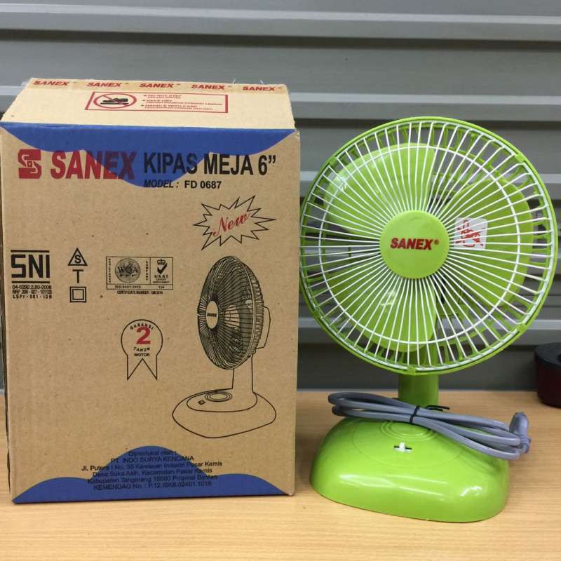 Kipas Angin Meja Sanex 6 inch Kencang / Desk Fan 6&quot; Diameter 15 cm