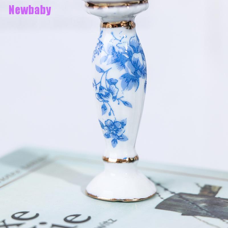 (Newbaby) Miniatur Pot Bunga Keramik Skala 1: 12 Untuk Dekorasi Taman Rumah Boneka DIY