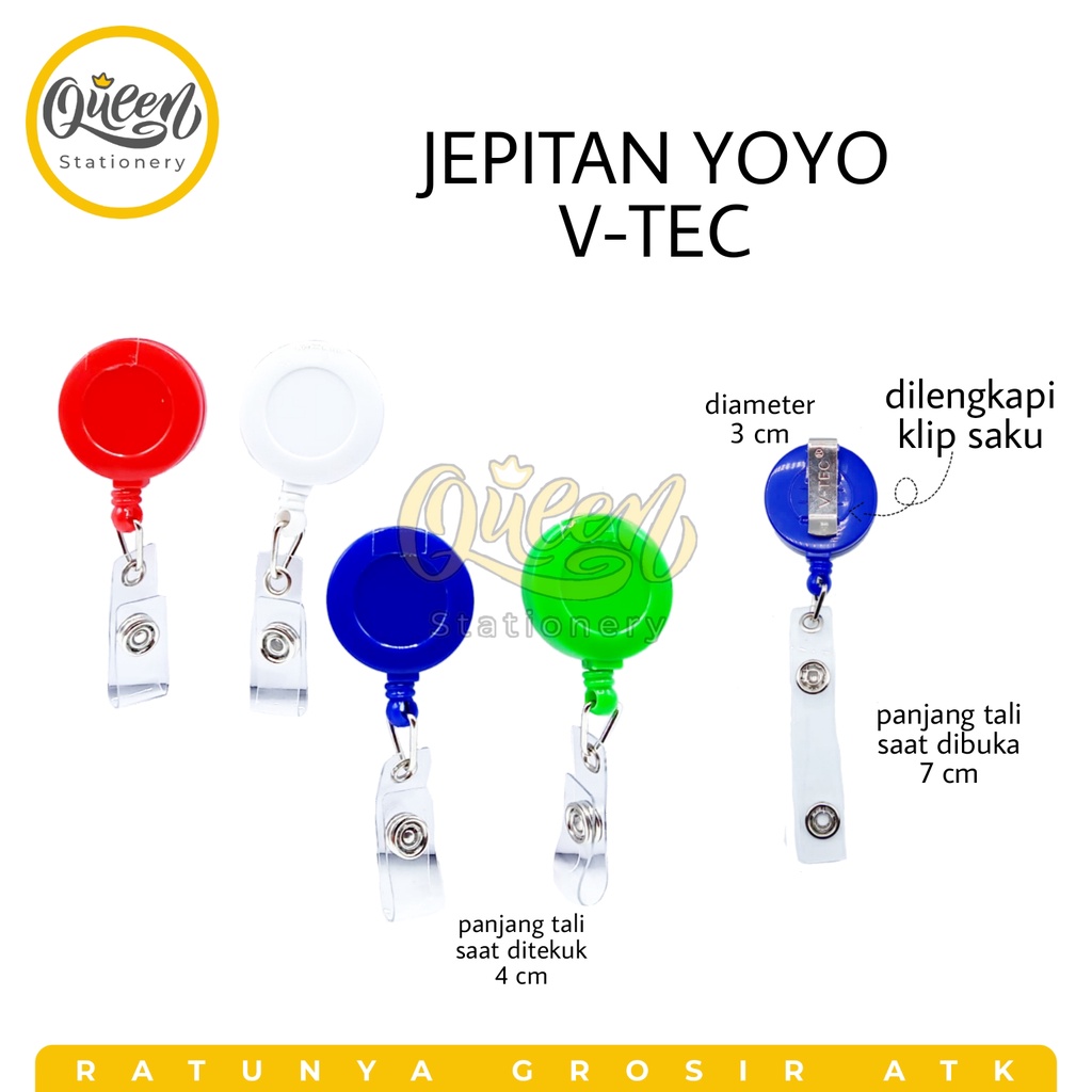 

1 PCS JEPITAN YOYO V-TEC / CLIP/JEPIT NAMETAG / JEPIT ID 20CARD / ID CARD CLIP