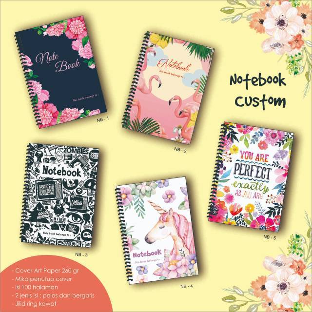 

Notebook custom / Buku tulis custom / Diary / Agenda