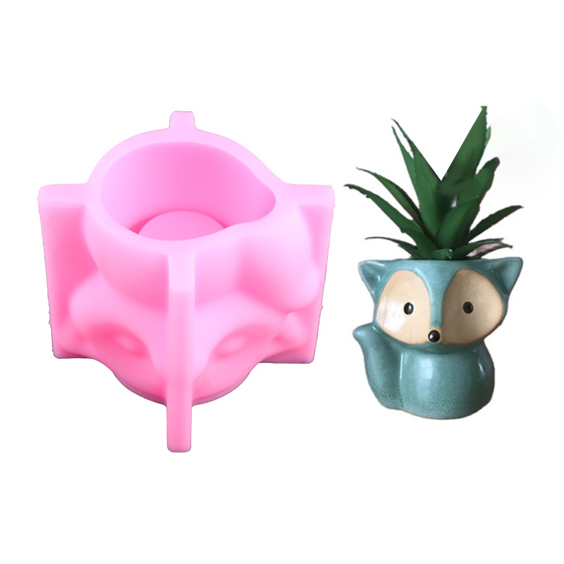Cetakan Pot Bunga / Tanaman Sukulen / Plester Beton Bahan Silikon Resin Epoksi UV Bentuk Hewan 3D