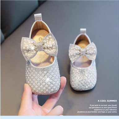 CHUBBI 4 Sepatu Pesta Anak Perempuan Crystal's Pita Mutiara