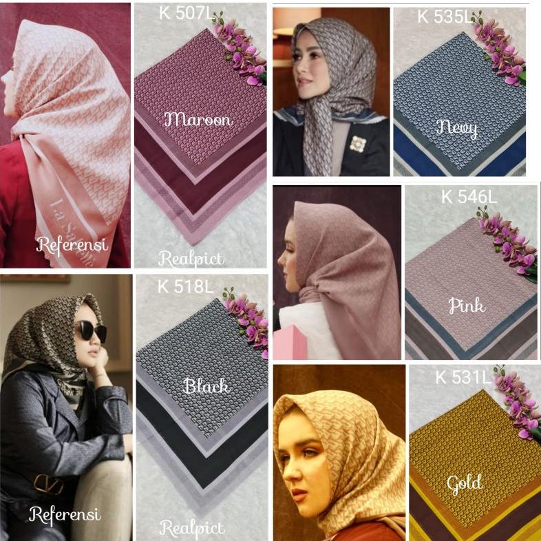 Jilbab Segi Empat Motif Segi Empat Voal Motif Kerudung Denay Terbaru(Grosir)