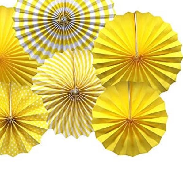 

✸ Paper fan golden set - paper fan set dekorasi pesta - kipas kertas set - paper fan golden -paper fan ❉