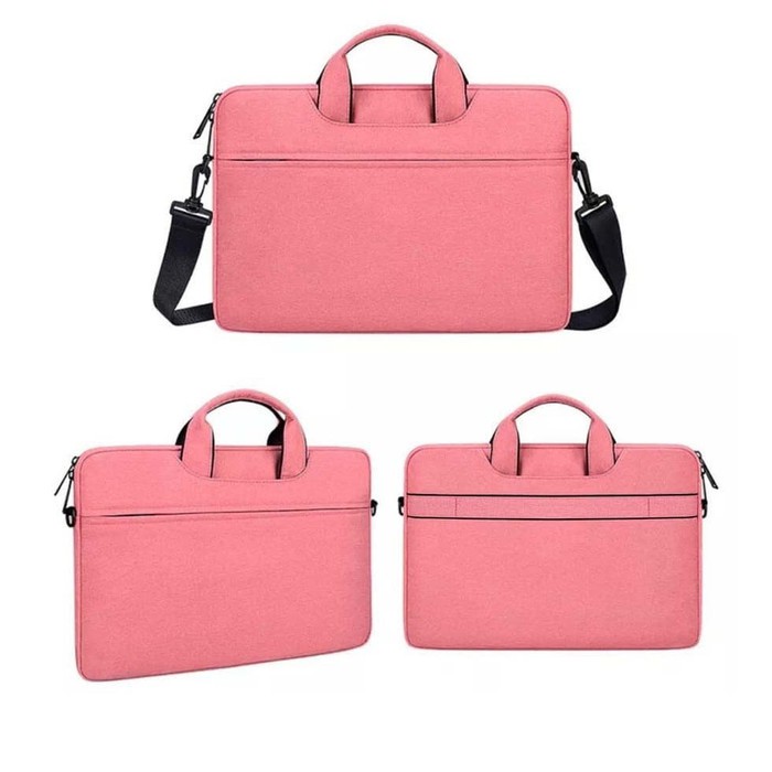 Tas Laptop Selempang Nylon Waterproof Size 13 inch pink