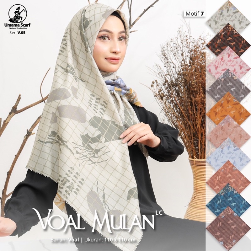 VOAL MOTIF SEGIEMPAT UMAMA LASERCUT HIJAB OSAKA MULAN LC