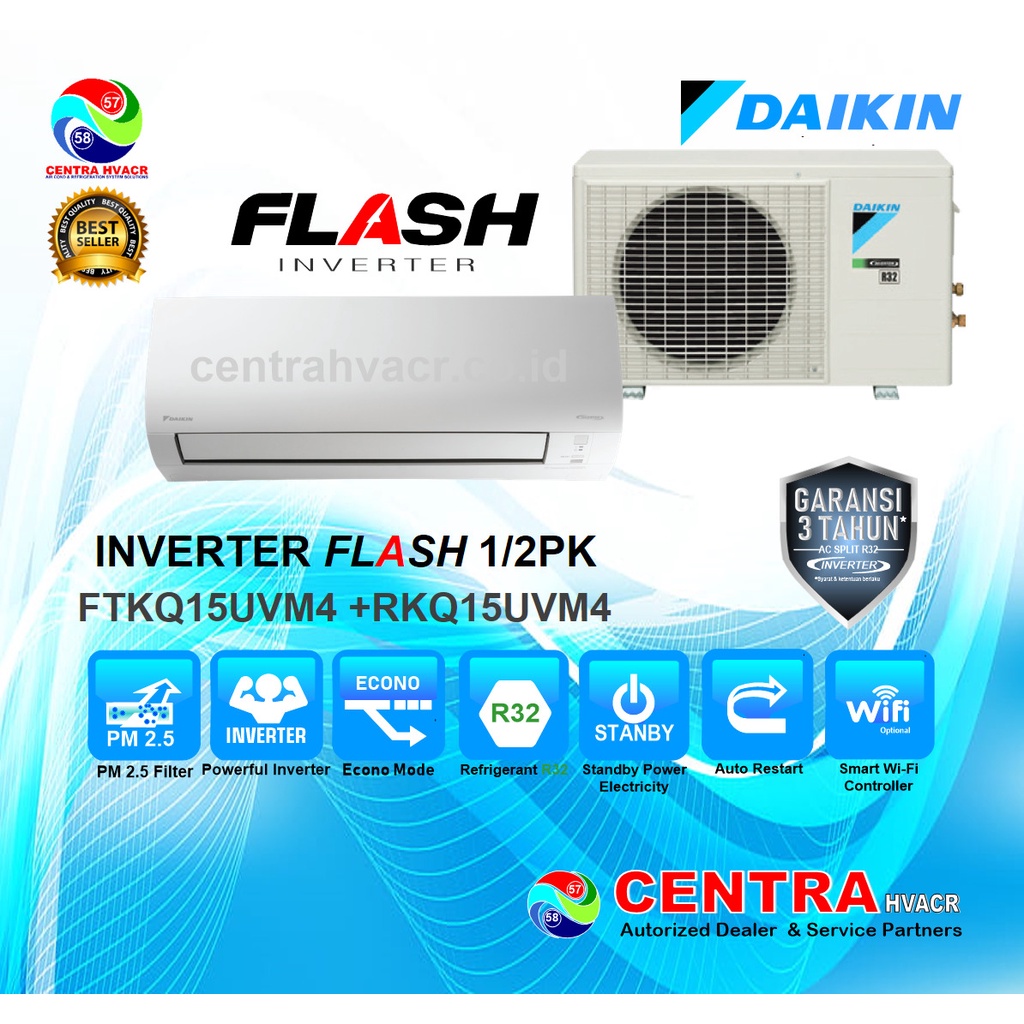 DAIKIN FLASH INVERTER 1/2PK