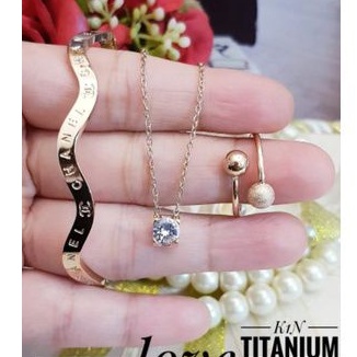 Titanium set perhiasan t086