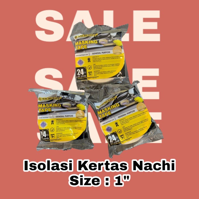 Isolasi Kertas Nachi 1 Inch 24 mm Lakban Tape