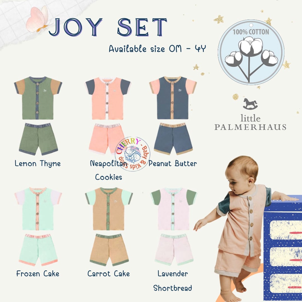 Little Palmerhaus 0-4 thn Joy Set setelan pendek Fashion CBKS