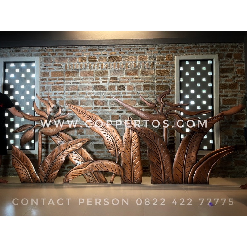 Jual Wall decor daun tropis pajangan dinding modern custom wall art