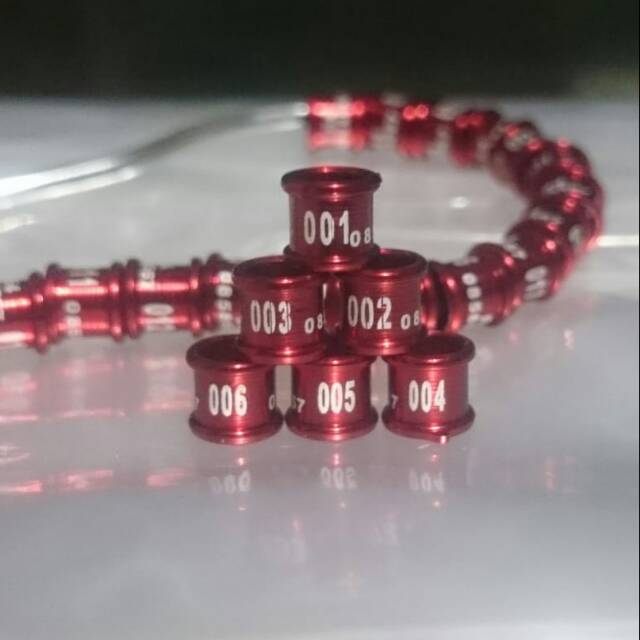 Ring identitas burung murai batu tipe velg,bisa pesan nama,no hp,no urut.harga/25biji