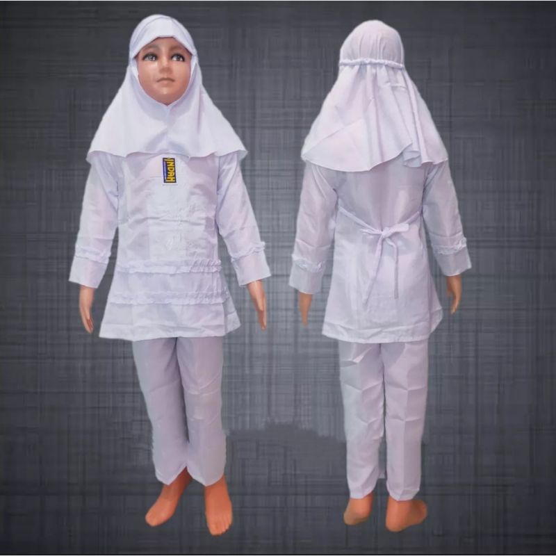 Setelan putih anak / setelan Baju putih anak / setelan muslimah