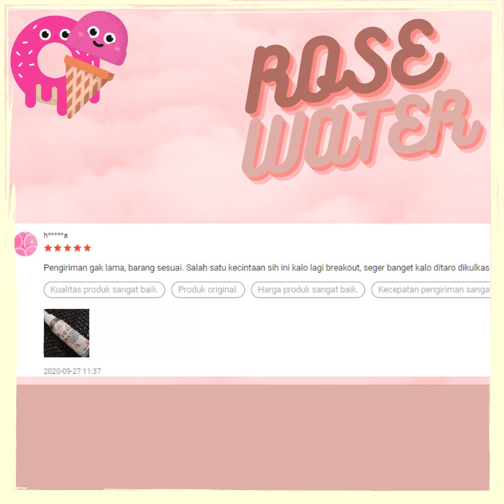 Air Mawar / Rose Water 100ML untuk toner facemist campuran masker glowing mengurangi kemerahan acnes