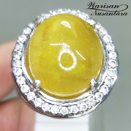 Cincin Batu Yakut Kuning Yellow Sapphire Asli