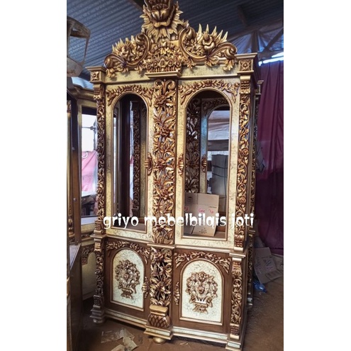 bufet lemari hias ukir jati shima