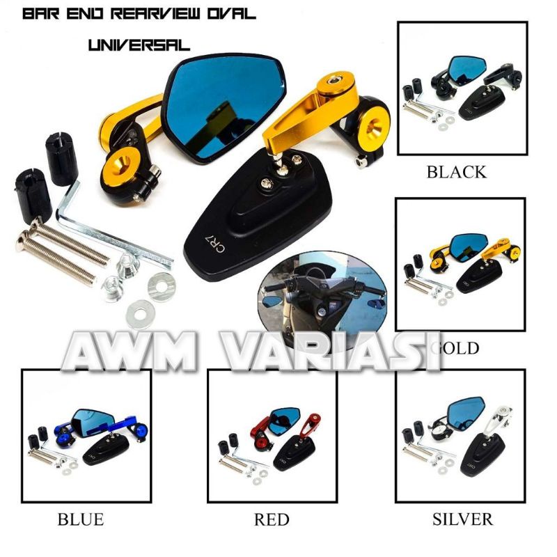 Spion Jalu Spion Bar End Oval Universal Nmax,Aerox,Pcx,Vario,Beat,Mio,Vespa,W175,Xabre,Vixion Dll