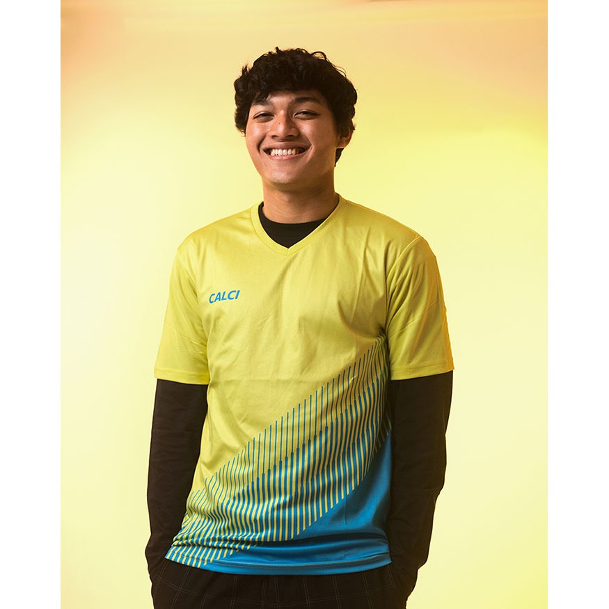 Calci Baju Ergo Jersey - Lime Blue