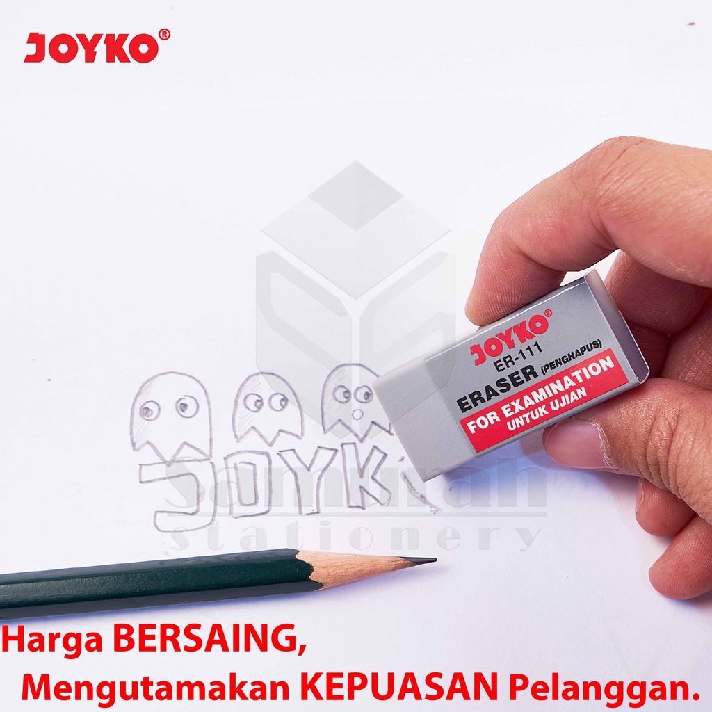 

RB Penghapus Pensil Joyko ER 111 Abu Untuk Ujian 1 Box isi 30 pcs / Stip Eraser ER111 For Exam /