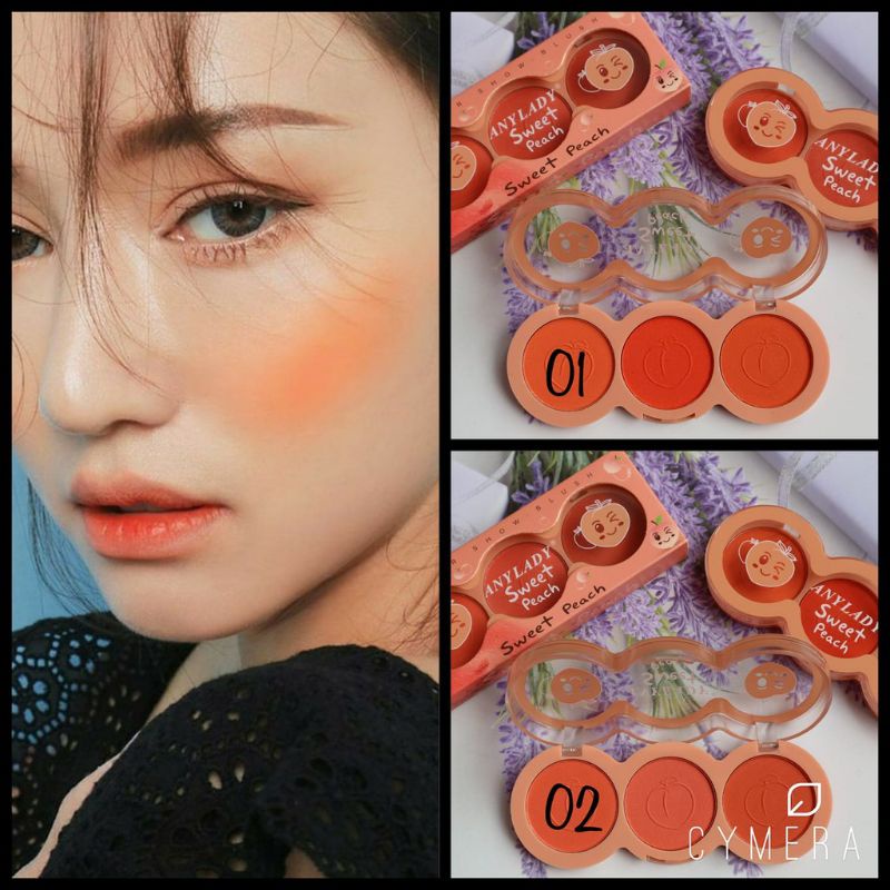 BLUSH ON ANYLADY 3 WARNA BLUSHER PEACH/ORANGE 3 WARNA