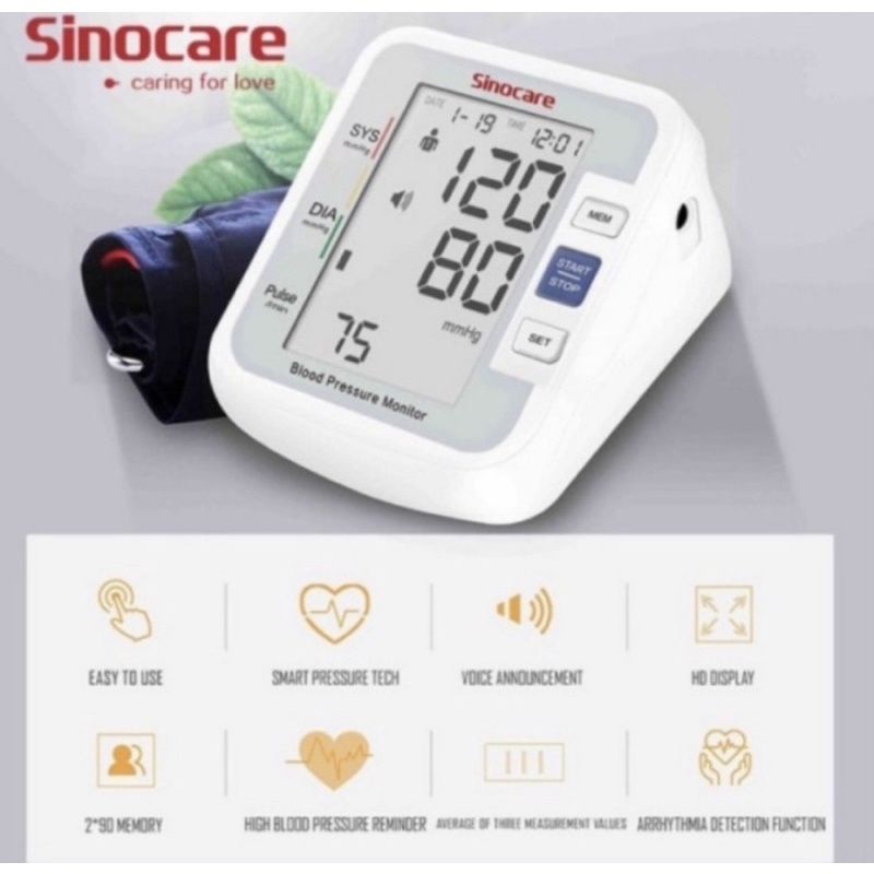 Tensimeter Digital Sinocare Alat Ukur Cek Tekanan Darah