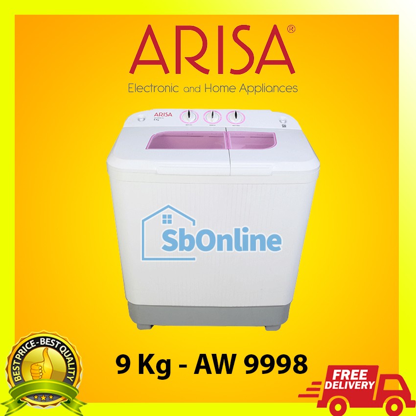 ARISA Mesin Cuci 2 Tabung 9 Kg - AW 9998