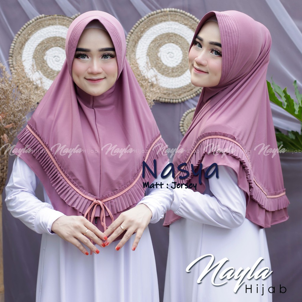 Jilbab Instan Jersey Premium Kerudung Instan Rempel Nasya Hijab Model Bergo Terbaru 2020 Nayla Hijab