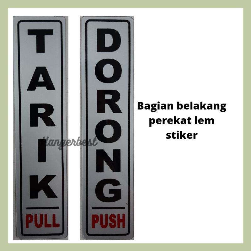 sign akrilik tarik pull dorong push/papan stiker tarik dorong