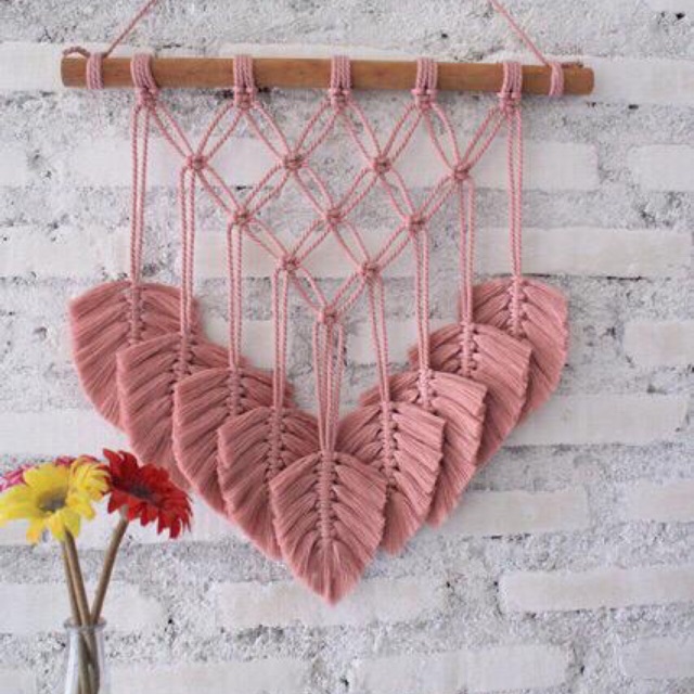 Macrame daun wall hanging decor tali murah makrame  