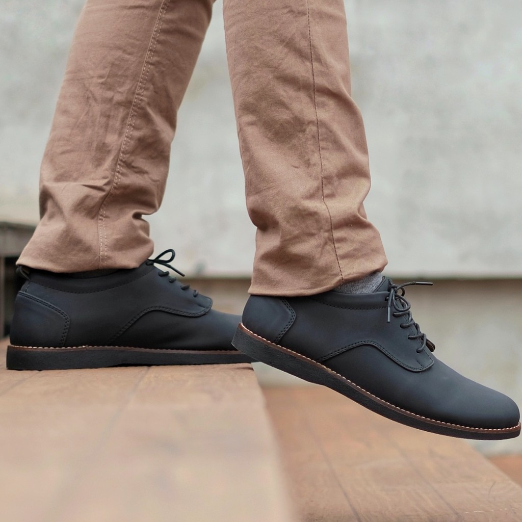 Bridge Black | Sepatu Pantofel Pria Cowok Men Kerja Kantor Derby Original Footwear | FORIND x Reyl