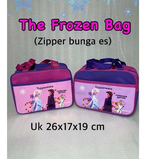 Promo Tas Frozen Elsa Tupperware (zipper bunga es)// Tas forever sister// tas bekal | Termurah | Ter