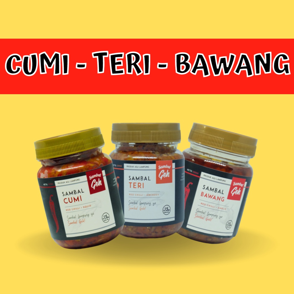 

SAMBALGEH - 3 VARIAN SPECIAL SAMBAL CUMI / SAMBAL TERI / SAMBAL BAWANG ASLI LAMPUNG