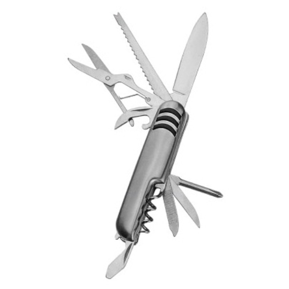 Pocket Knife EDC Multifungsi 9 in 1 Stainless Steel A3010 Silver Grab Medan