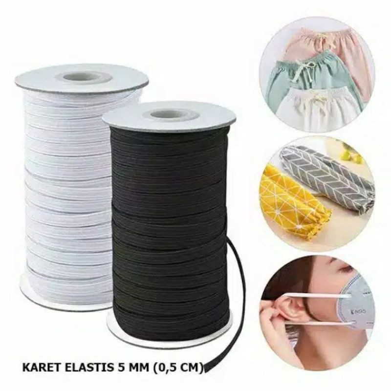 Karet Elastis (3mm / 4mm / 5 mm / 6 mm) / Karet Baby / Karet Kolor